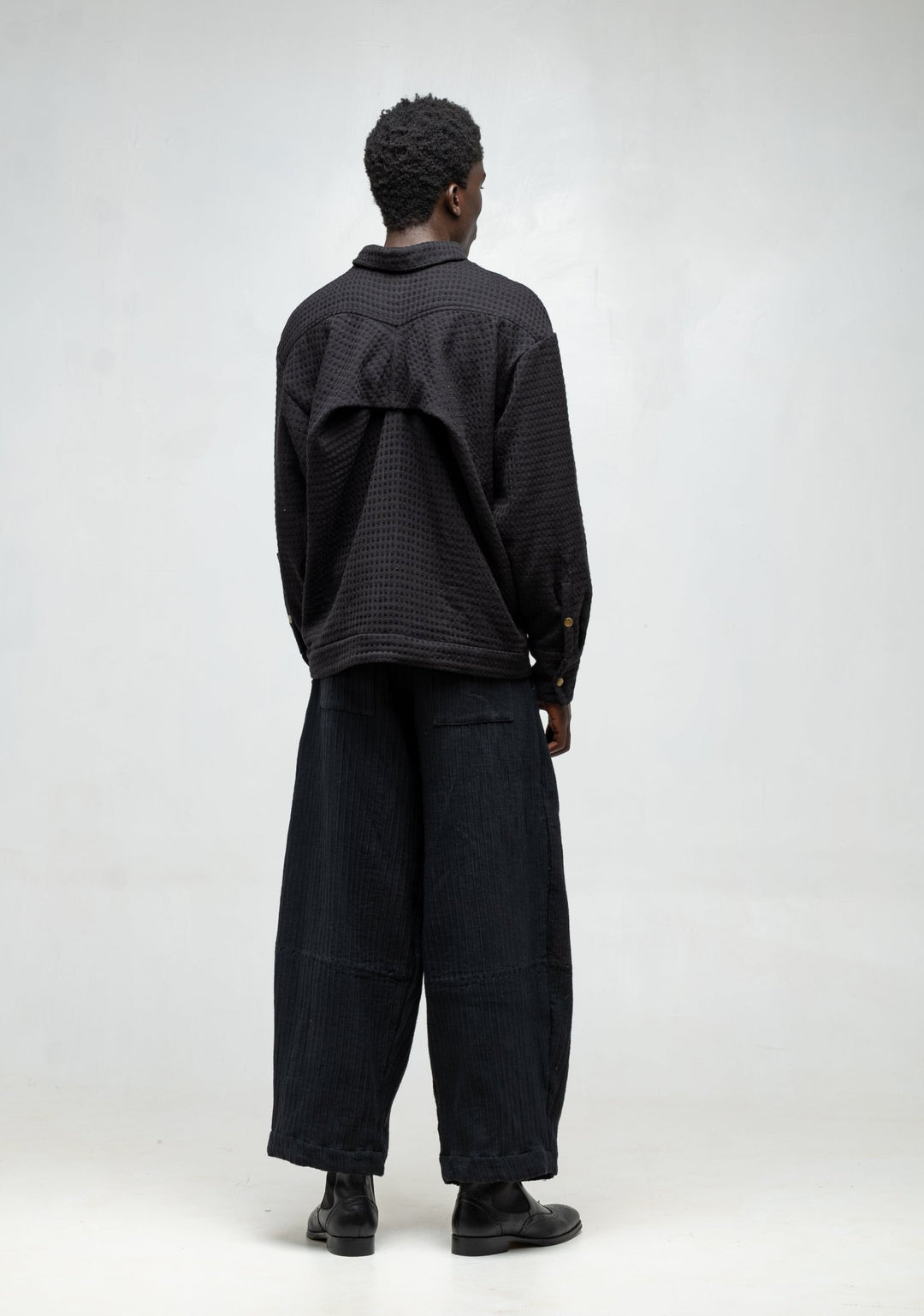 KWARU TROUSER BLACK RIBBED COTTON | UNISEX - Katush Store