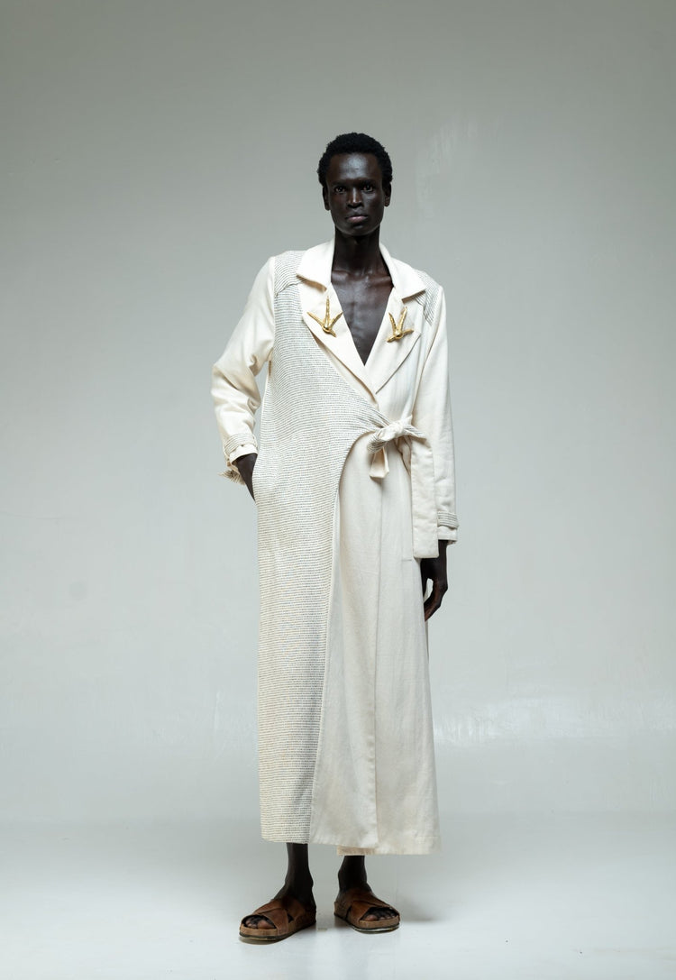 ANGA TRENCH COAT - HANDWOVEN | UNISEX - Katush Store